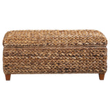 Laughton Hand-Woven Banana Leaf Storage Bench Amber - Tampa Furniture Outlet