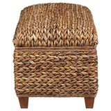 Laughton Hand-Woven Banana Leaf Storage Bench Amber - Tampa Furniture Outlet