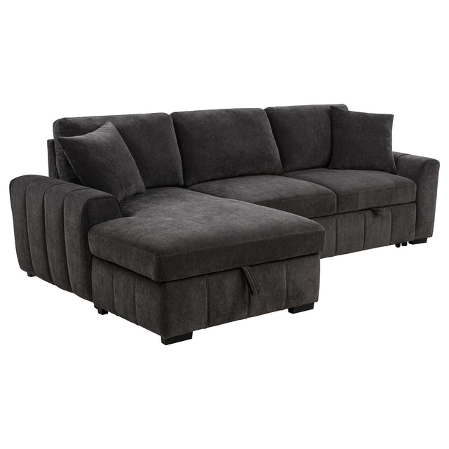Tampa Furniture Outlet - Coaster - Pastrana Upholstered Sleeper Sectional Sofa LAF Chaise Grey - 500349