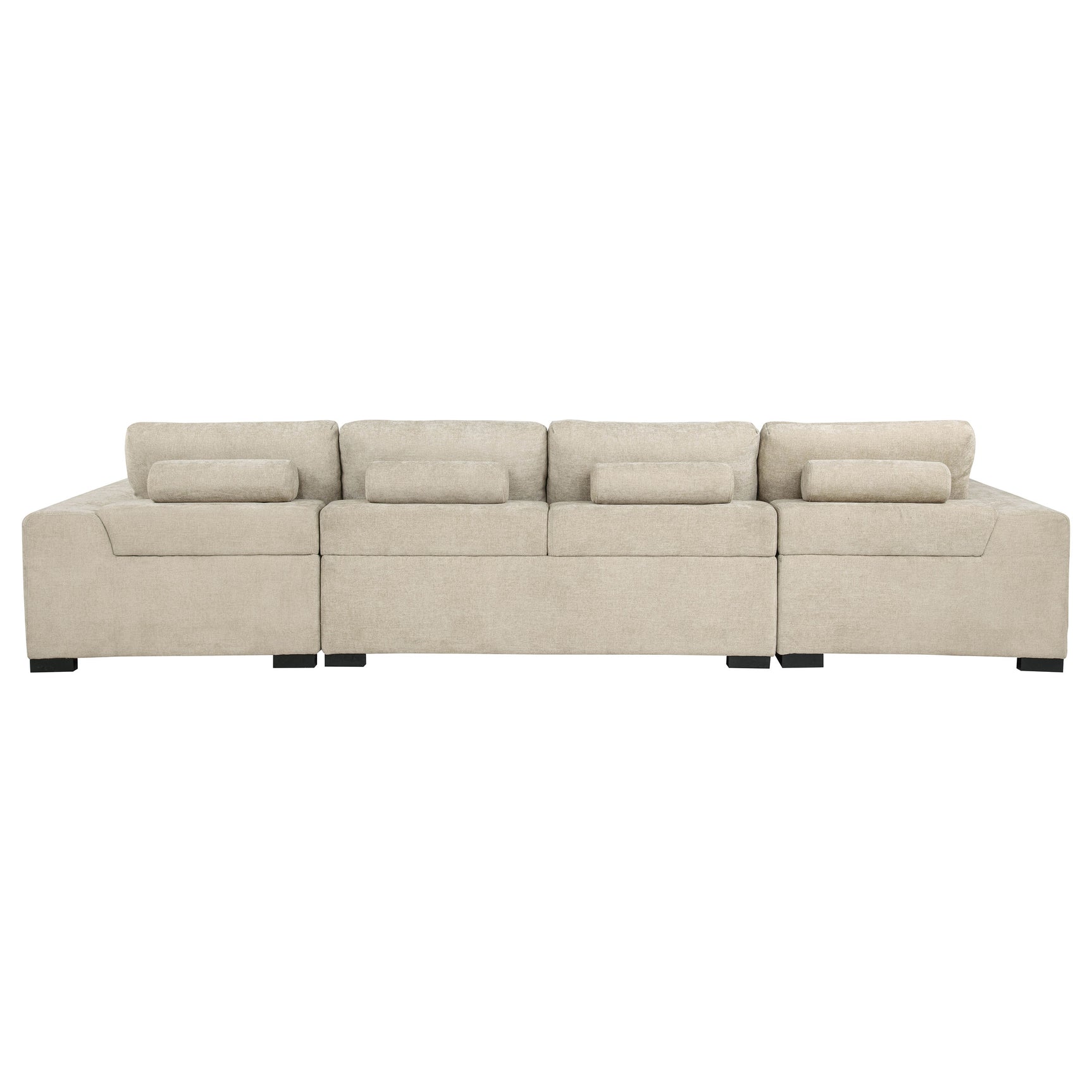 Cannella U-Shaped Double Chaise Upholstered Sectional Sofa Beige