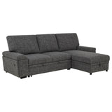 Tampa Furniture Outlet - Coaster - Demko Sleeper Sectional Sofa with Speaker and Storage Chaise Granite - 500355