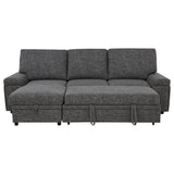 Demko Sleeper Sectional Sofa with Speaker and Storage Chaise Granite