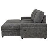 Demko Sleeper Sectional Sofa with Speaker and Storage Chaise Granite