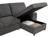 Demko Sleeper Sectional Sofa with Speaker and Storage Chaise Granite