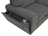 Demko Sleeper Sectional Sofa with Speaker and Storage Chaise Granite