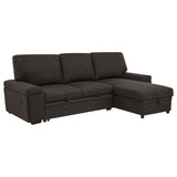 Tampa Furniture Outlet - Coaster - Demko Sleeper Sectional Sofa with Speaker and Storage Chaise Brown - 500356