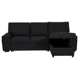 Demko Sleeper Sectional Sofa with Speaker and Storage Chaise Black