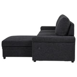 Demko Sleeper Sectional Sofa with Speaker and Storage Chaise Black