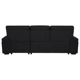 Demko Sleeper Sectional Sofa with Speaker and Storage Chaise Black