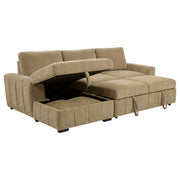 Tampa Furniture Outlet - Coaster - Pastrana Upholstered Sleeper Sectional Sofa LAF Chaise Camel - 500358
