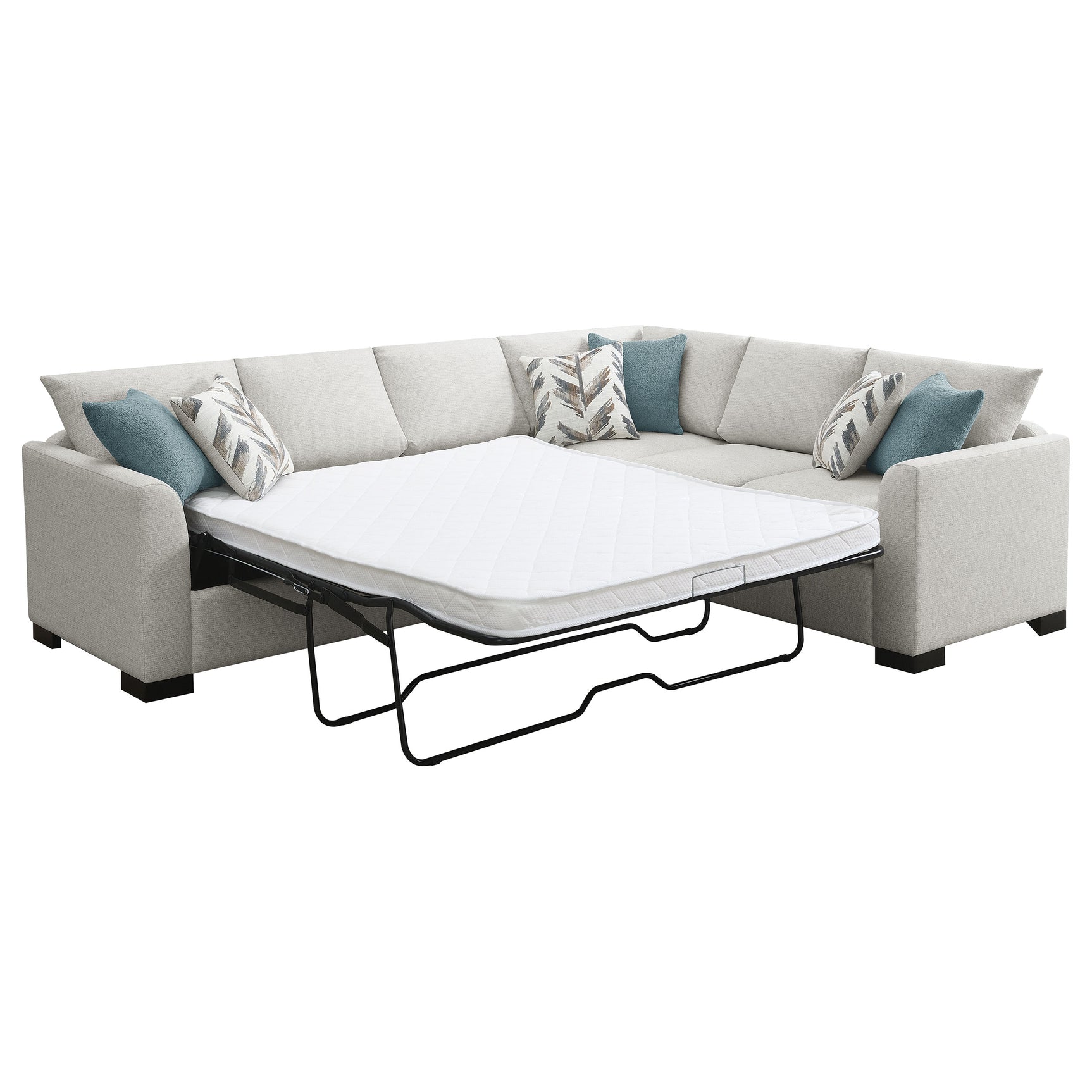 Ashford Chenille Upholstered Sleeper Sectional Sofa Greige - Tampa Furniture Outlet