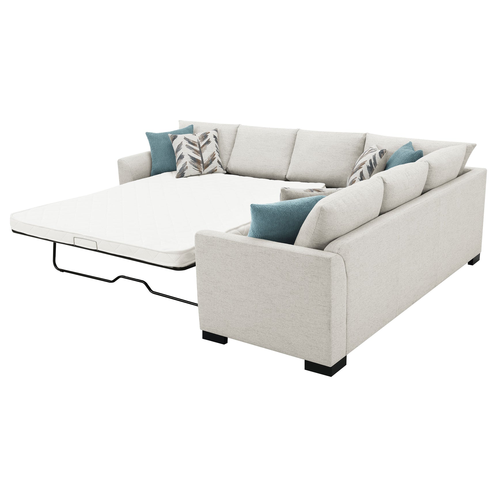 Ashford Chenille Upholstered Sleeper Sectional Sofa Greige - Tampa Furniture Outlet