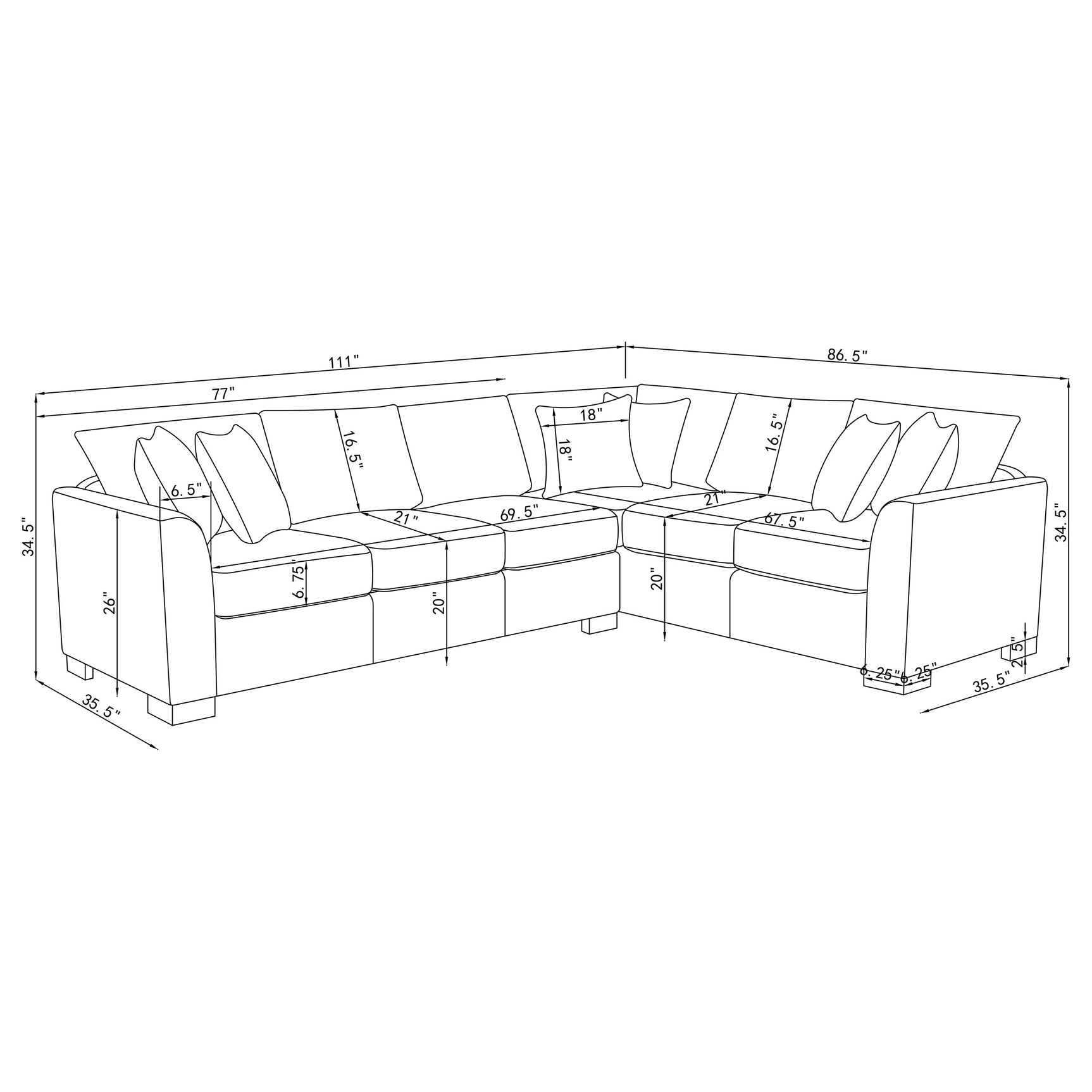 Ashford Chenille Upholstered Sleeper Sectional Sofa Greige - Tampa Furniture Outlet