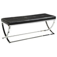 Tampa Furniture Outlet - Coaster - Walton Leatherette Upholstered Tufted Accent Bench Black - 501156