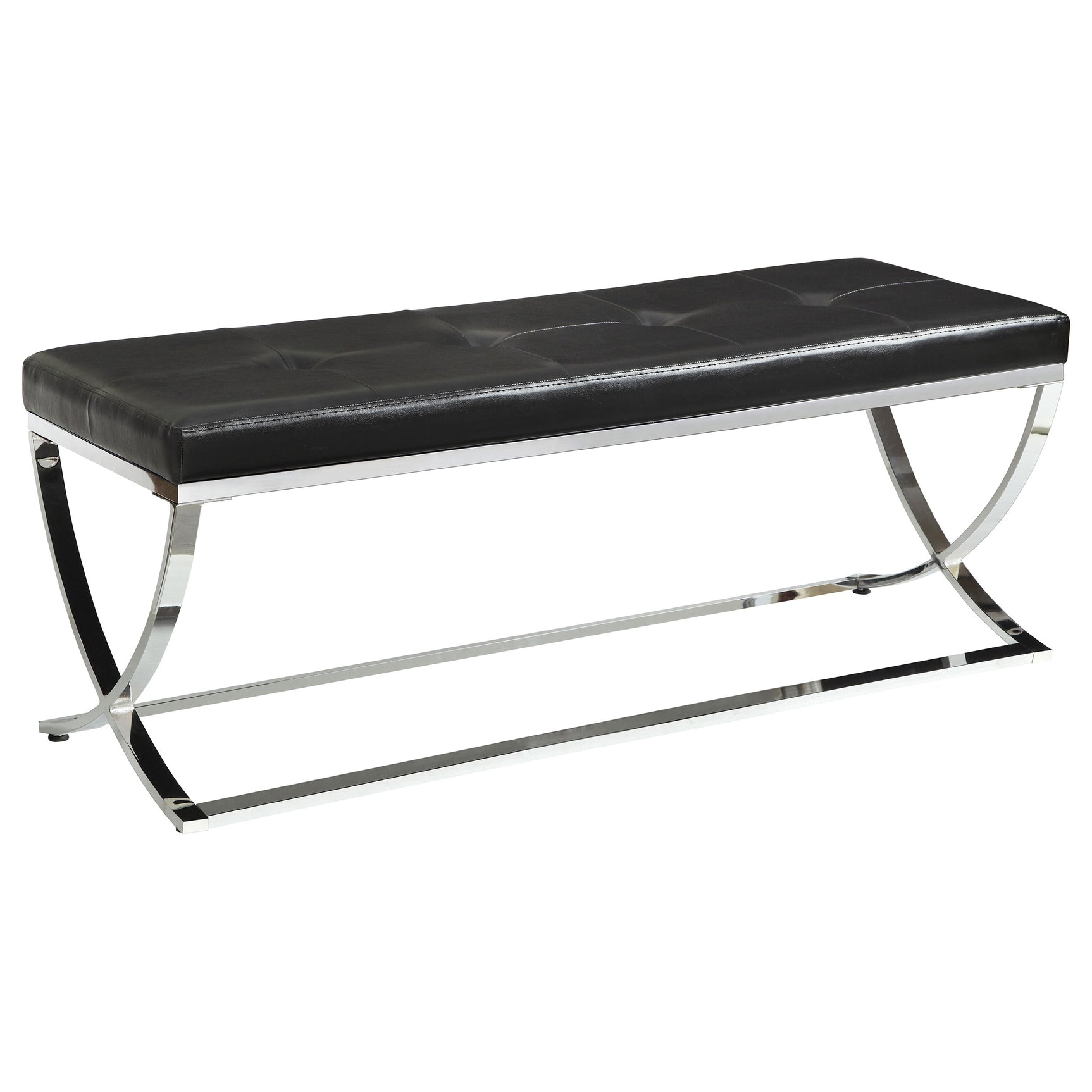 Tampa Furniture Outlet - Coaster - Walton Leatherette Upholstered Tufted Accent Bench Black - 501156