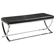 Tampa Furniture Outlet - Coaster - Walton Leatherette Upholstered Tufted Accent Bench Black - 501156