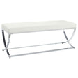Tampa Furniture Outlet - Coaster - Walton Leatherette Upholstered Tufted Accent Bench White - 501157
