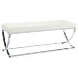 Tampa Furniture Outlet - Coaster - Walton Leatherette Upholstered Tufted Accent Bench White - 501157