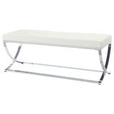Walton Leatherette Upholstered Tufted Accent Bench White - Tampa Furniture Outlet