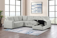 Tampa Furniture Outlet - Coaster - Devonshire Sleeper Sectional Sofa Storage Chaise Grey - 501208