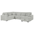 Tampa Furniture Outlet - Coaster - Devonshire Sleeper Sectional Sofa Storage Chaise Grey - 501208