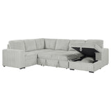 Devonshire Sleeper Sectional Sofa Storage Chaise Grey - Tampa Furniture Outlet