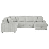 Devonshire Sleeper Sectional Sofa Storage Chaise Grey - Tampa Furniture Outlet