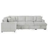 Devonshire Sleeper Sectional Sofa Storage Chaise Grey - Tampa Furniture Outlet