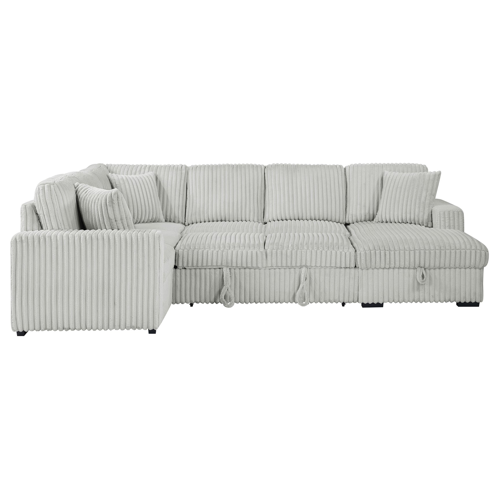 Devonshire Sleeper Sectional Sofa Storage Chaise Grey - Tampa Furniture Outlet