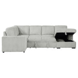 Devonshire Sleeper Sectional Sofa Storage Chaise Grey - Tampa Furniture Outlet