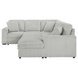 Devonshire Sleeper Sectional Sofa Storage Chaise Grey - Tampa Furniture Outlet