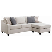 Tampa Furniture Outlet - Coaster - Mcloughlin Upholstered Sloped Arm Sectional Sofa Platinum - 501840