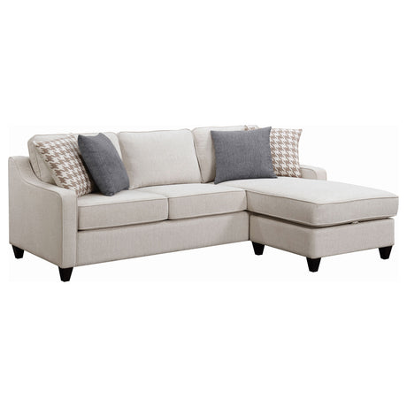 Tampa Furniture Outlet - Coaster - Mcloughlin Upholstered Sloped Arm Sectional Sofa Platinum - 501840