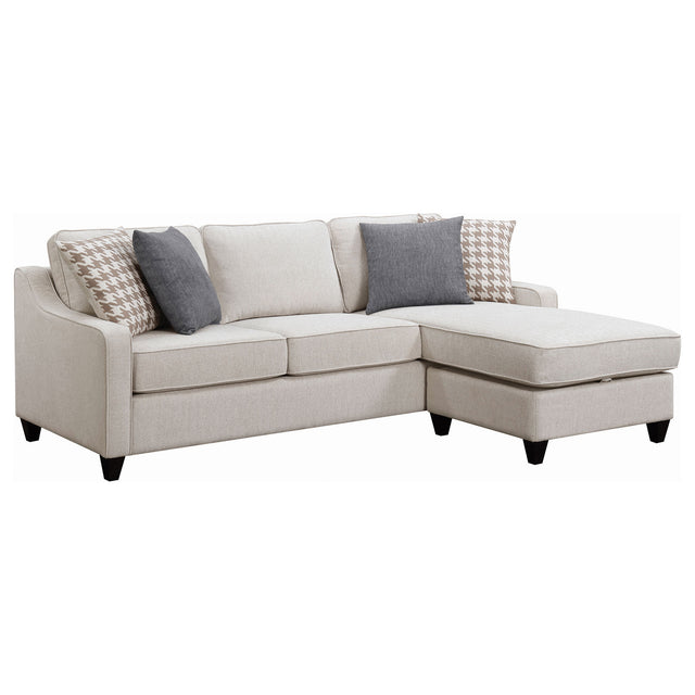 Tampa Furniture Outlet - Coaster - Mcloughlin Upholstered Sloped Arm Sectional Sofa Platinum - 501840