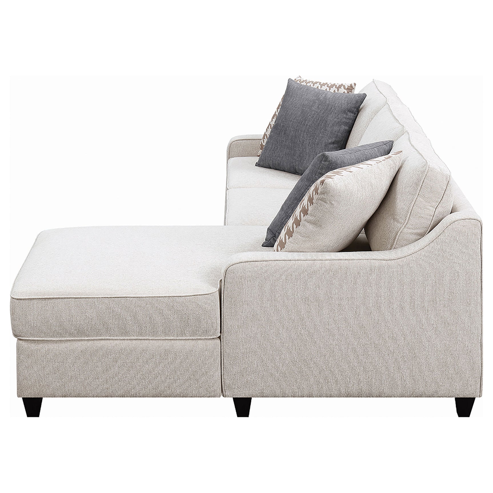 Mcloughlin Upholstered Sloped Arm Sectional Sofa Platinum - Tampa Furniture Outlet