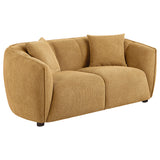 Tampa Furniture Outlet - Coaster - Aleisha Fabric Upholstered Loveseat Mustard Yellow - 503062