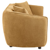 Aleisha Fabric Upholstered Loveseat Mustard Yellow