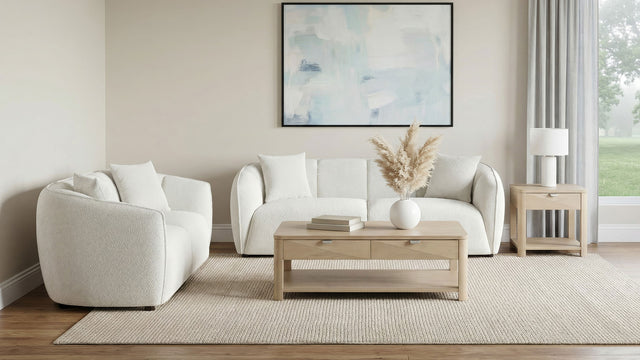 Tampa Furniture Outlet - Coaster - Aleisha 2-piece Fabroc Upholstered Sofa Set Sand - 503064-S2