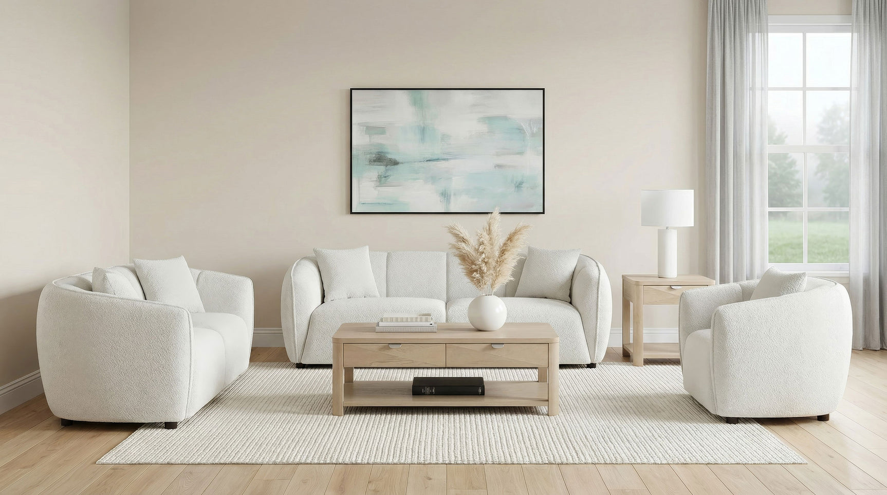 Tampa Furniture Outlet - Coaster - Aleisha 3-piece Fabric Upholstered Sofa Set Sand - 503064-S3