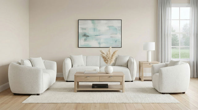 Tampa Furniture Outlet - Coaster - Aleisha 3-piece Fabric Upholstered Sofa Set Sand - 503064-S3