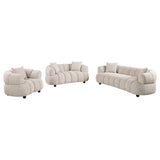 Tampa Furniture Outlet - Coaster - Whitney Contemporary Channel Tufted Woven Fabric Upholstered Sofa Set - 503721-S3