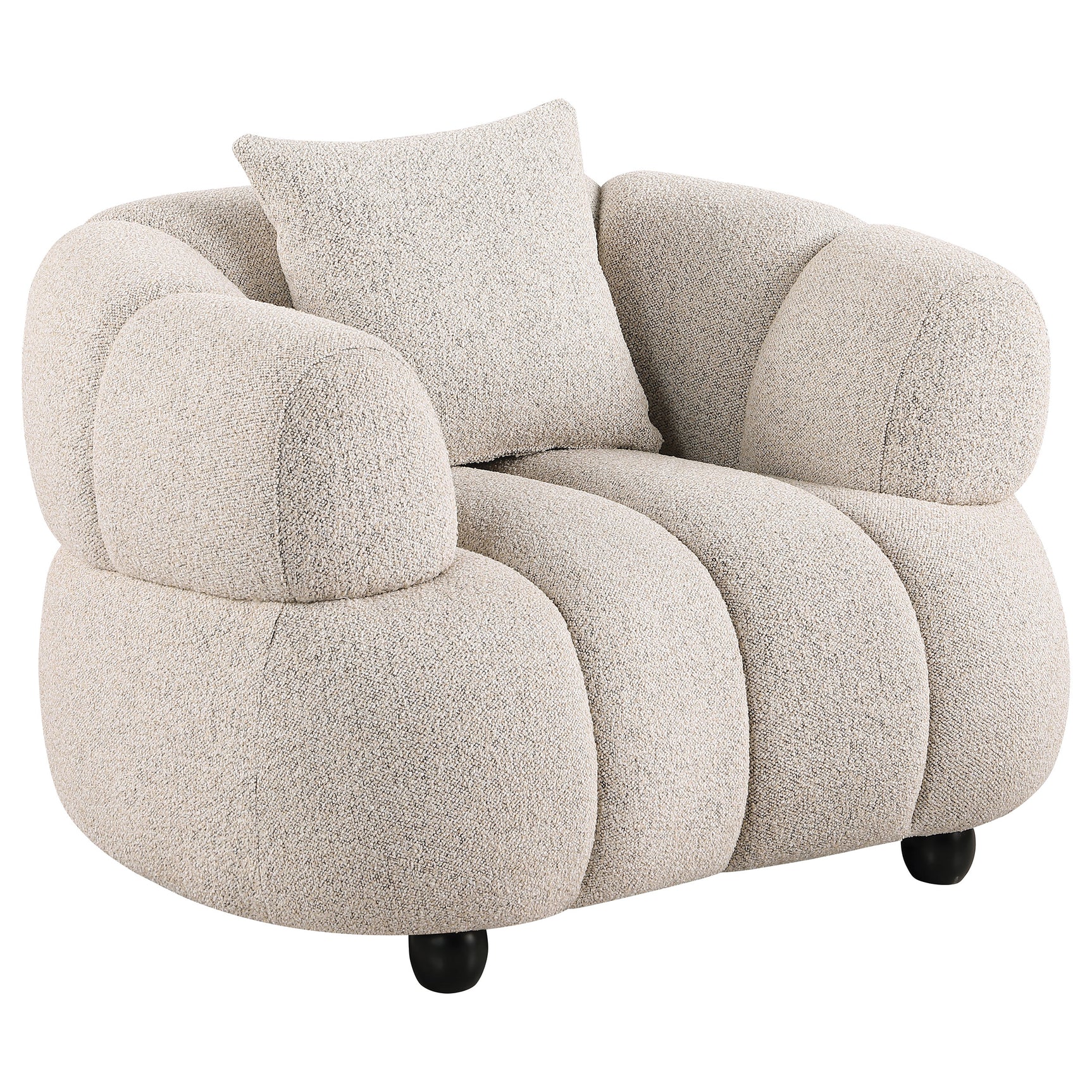 Whitney Contemporary Channel Tufted Woven Fabric Upholstered Sofa Set