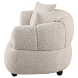 Whitney Contemporary Channel Tufted Woven Fabric Upholstered Loveseat