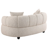Whitney Contemporary Channel Tufted Woven Fabric Upholstered Loveseat