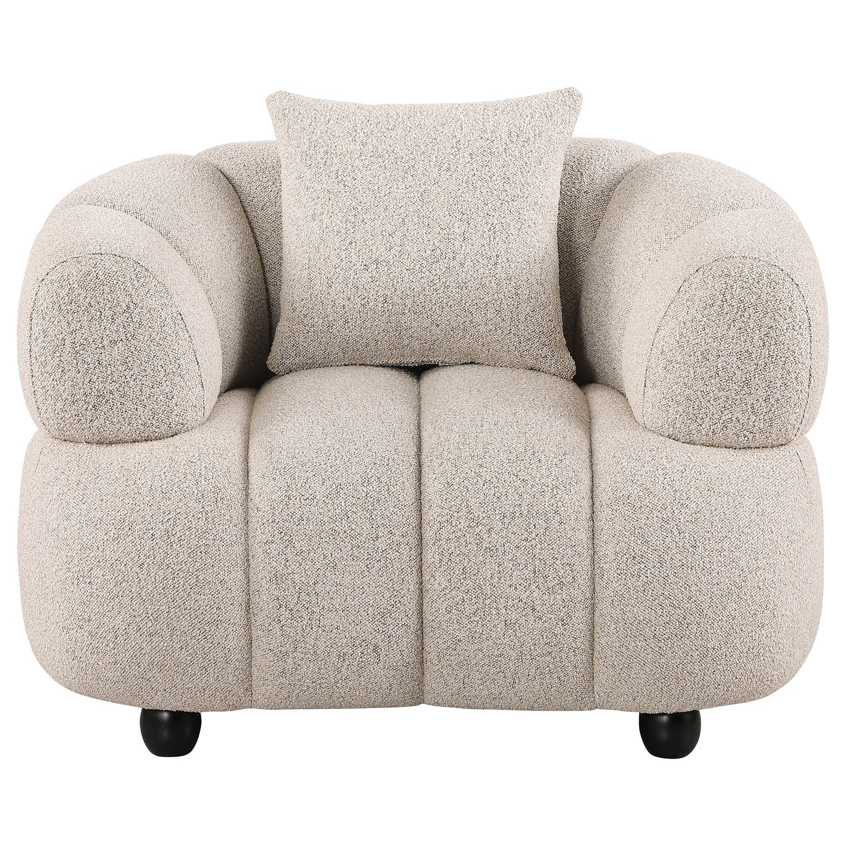 Whitney Contemporary Channel Tufted Woven Fabric Upholstered Accent Chair
