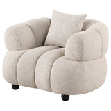 Whitney Contemporary Channel Tufted Woven Fabric Upholstered Accent Chair