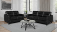 Tampa Furniture Outlet - Coaster - Scotland 2-piece Faux Leather Upholstered Sofa Set Black - 504664-S2