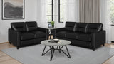 Tampa Furniture Outlet - Coaster - Scotland 2-piece Faux Leather Upholstered Sofa Set Black - 504664-S2