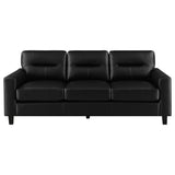 Scotland 2-piece Faux Leather Upholstered Sofa Set Black