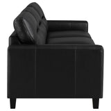 Scotland 2-piece Faux Leather Upholstered Sofa Set Black